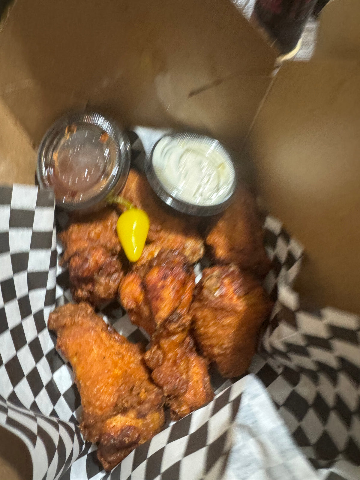 6 piece wing and fry