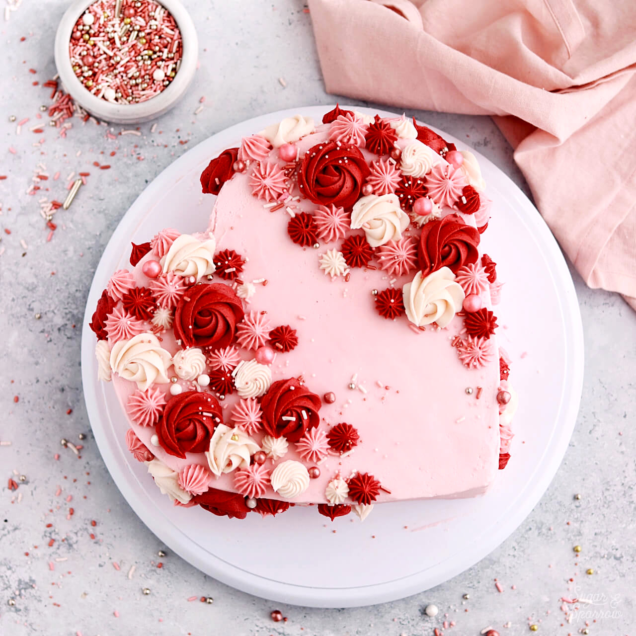 Single Layer Heart Cake